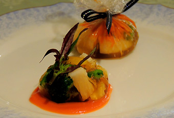 野菜のジュレ 茶巾包み